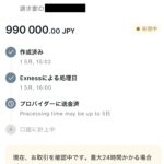 入出金情報 exness（エクスネス） 出金